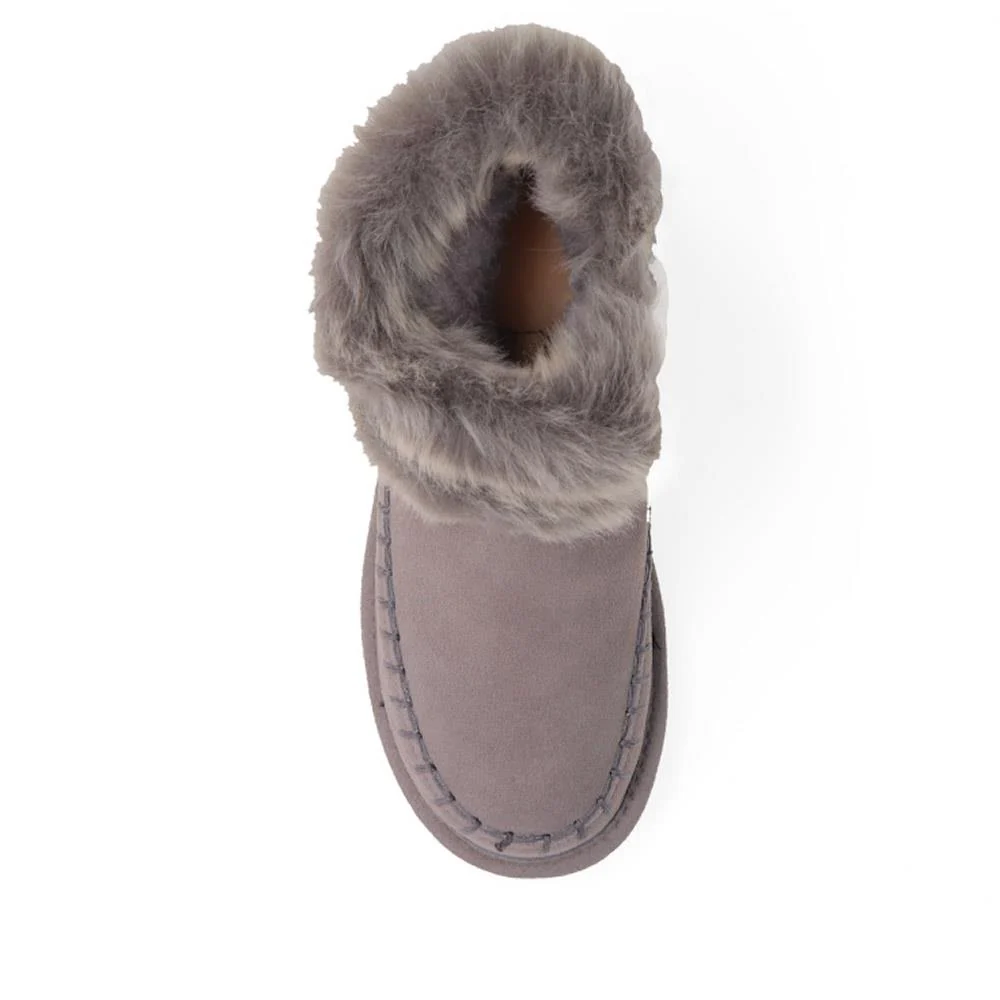 Soft Faux-Fur-Cuffed Ankle Boots - EDNB40050 / 326 902 - Grey Suede - Image 5