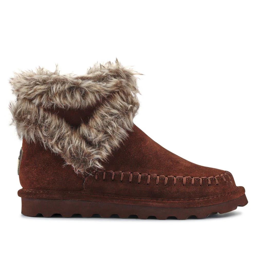 Soft Faux-Fur-Cuffed Ankle Boots - EDNB40050 / 326 902 - Walnut - Image 2
