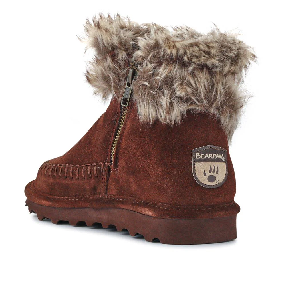 Soft Faux-Fur-Cuffed Ankle Boots - EDNB40050 / 326 902 - Walnut - Image 3