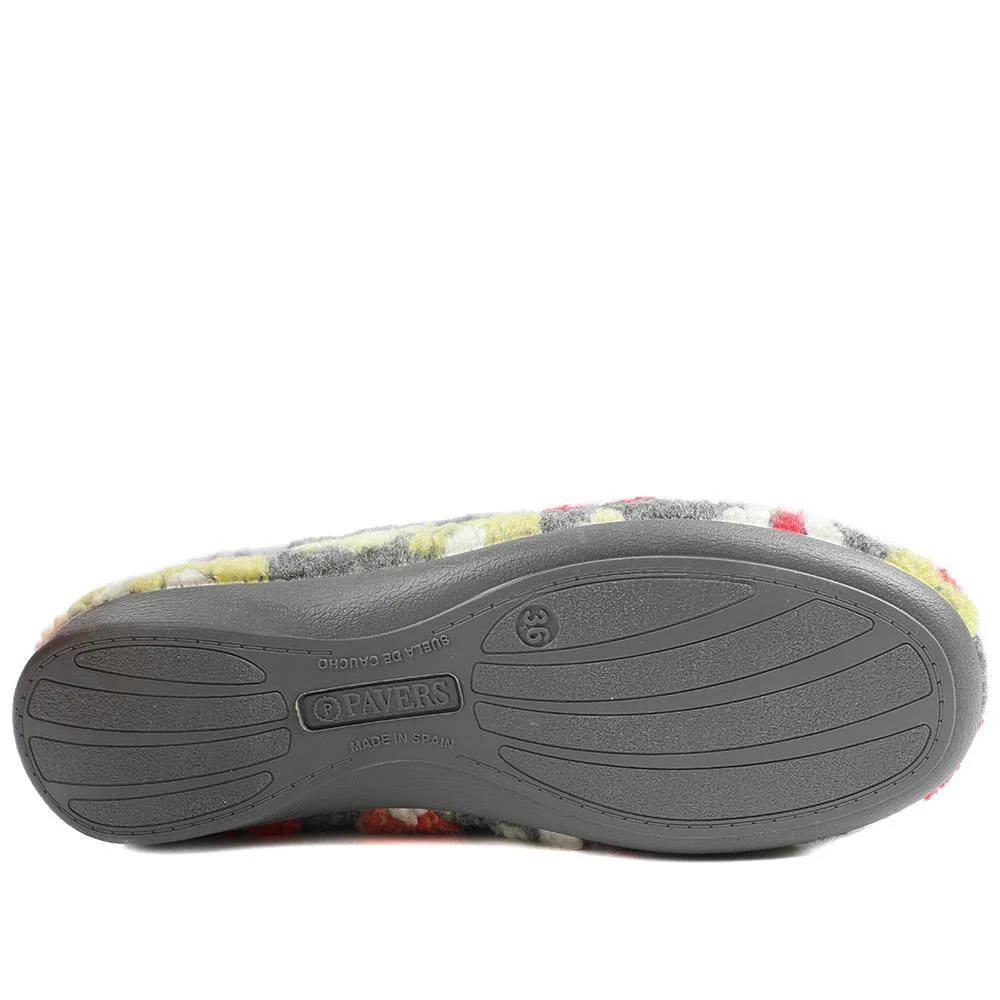 Soft Floral Full Slippers - FEVI43001 / 329 503 - Grey Multi - Image 6