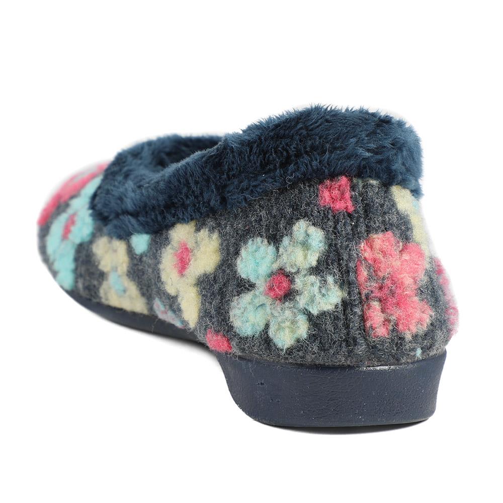 Soft Floral Full Slippers - FEVI43001 / 329 503 - Navy Multi - Image 4