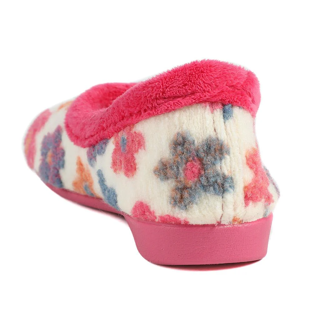 Soft Floral Full Slippers - FEVI43001 / 329 503 - Pink Multi - Image 4