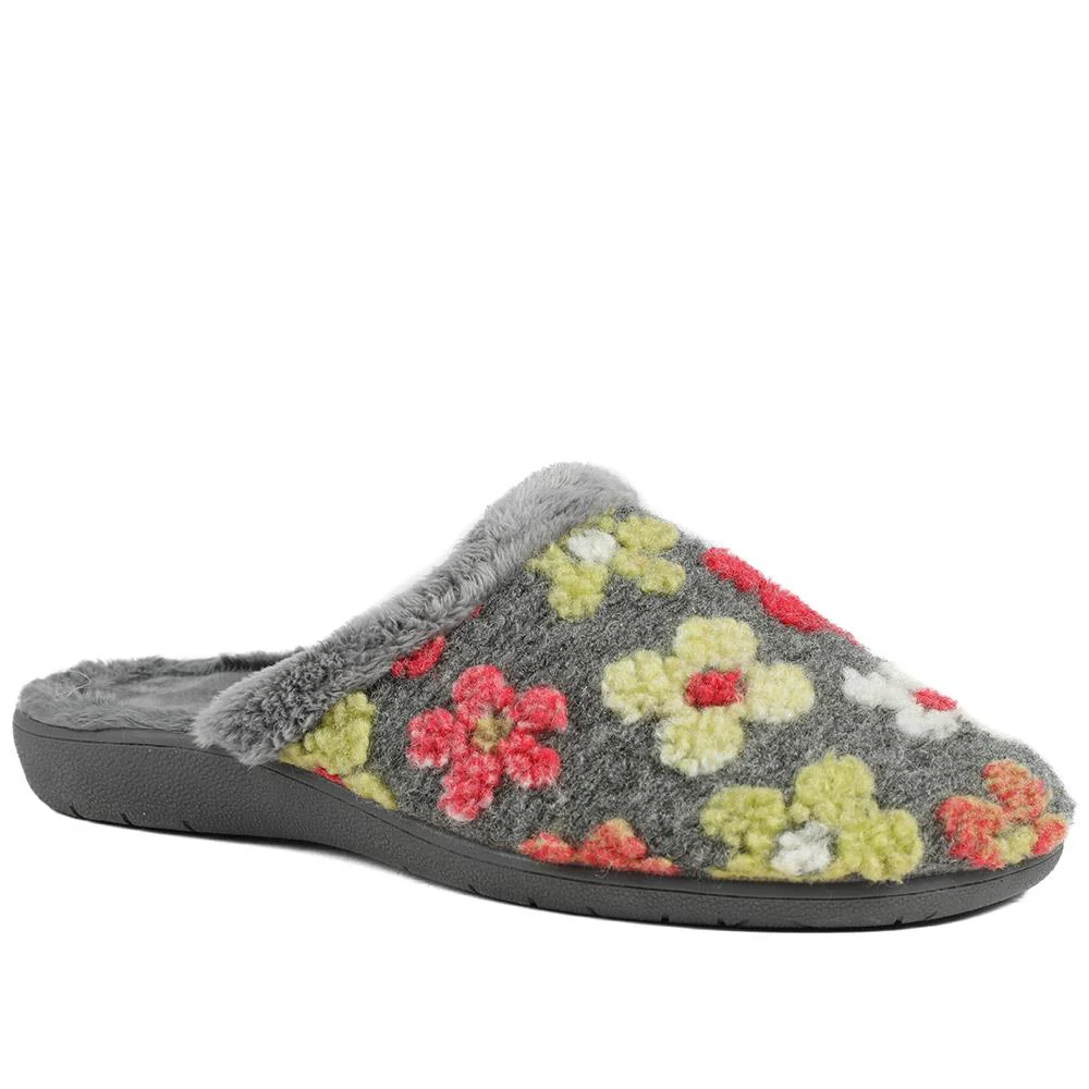 Soft Floral Mule Slippers - FEVI43002 / 329 504