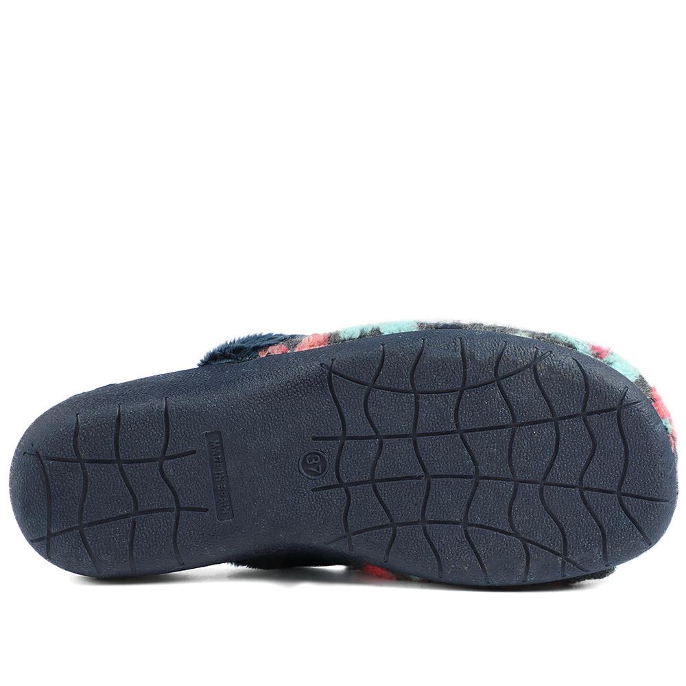 Soft Floral Mule Slippers - FEVI43002 / 329 504 - Navy Multi - Image 6
