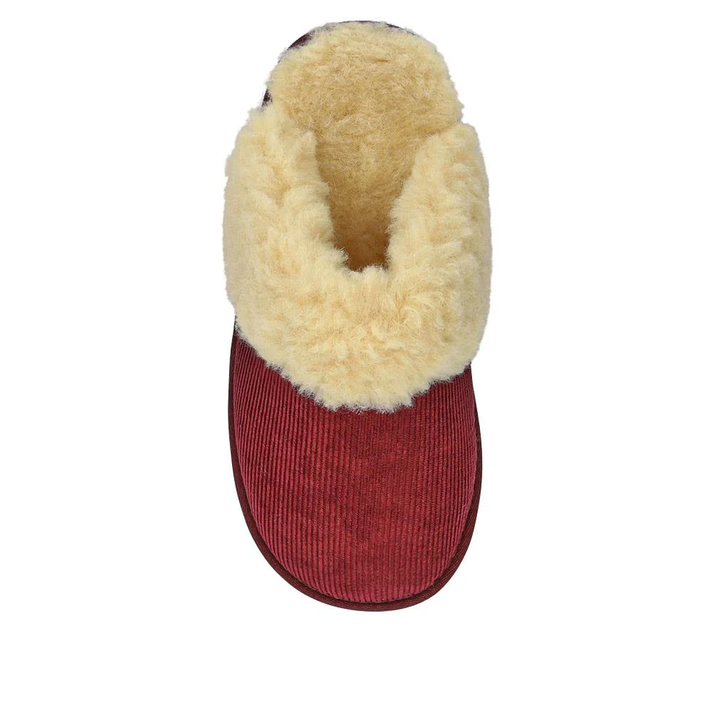 Soft, Warm-Lined Mule Slippers - EDNB40088 / 326 910 - Burgundy - Image 4