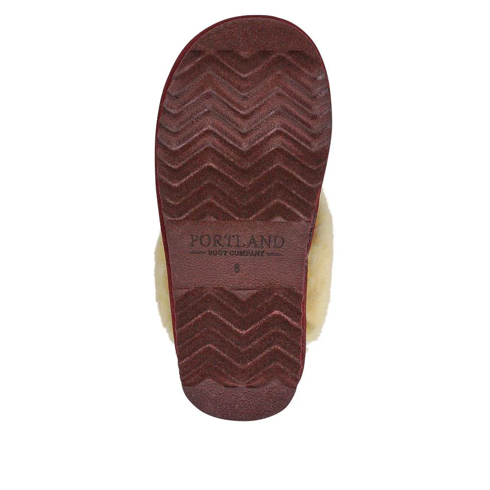 Soft, Warm-Lined Mule Slippers - EDNB40088 / 326 910 - Burgundy - Image 5