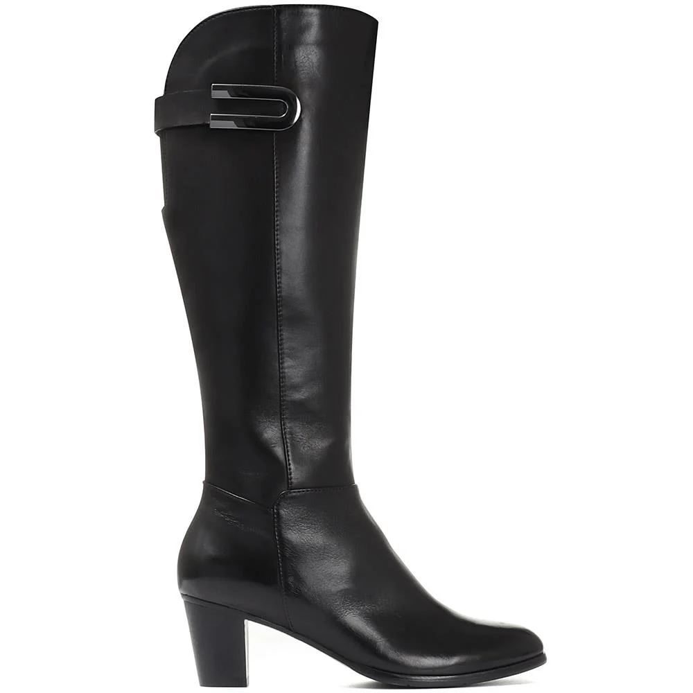Sonia 05 Heeled Leather Knee High Boots - SINO30515 / 316 244 - Black - Image 2