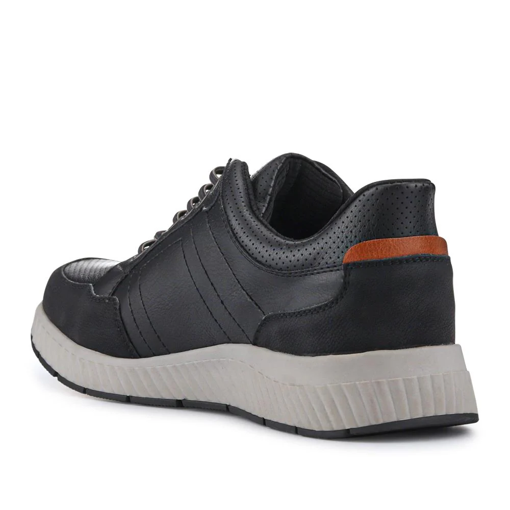 Easy Step In Wide Fit Bungee Laced Shoes - GANG41018 / 327 549 - Black - Image 3