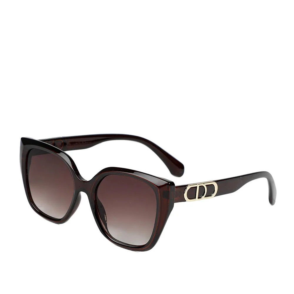 Square Frame Sunglasses with Gold Detail - RICH43000 / 329 022 - Brown