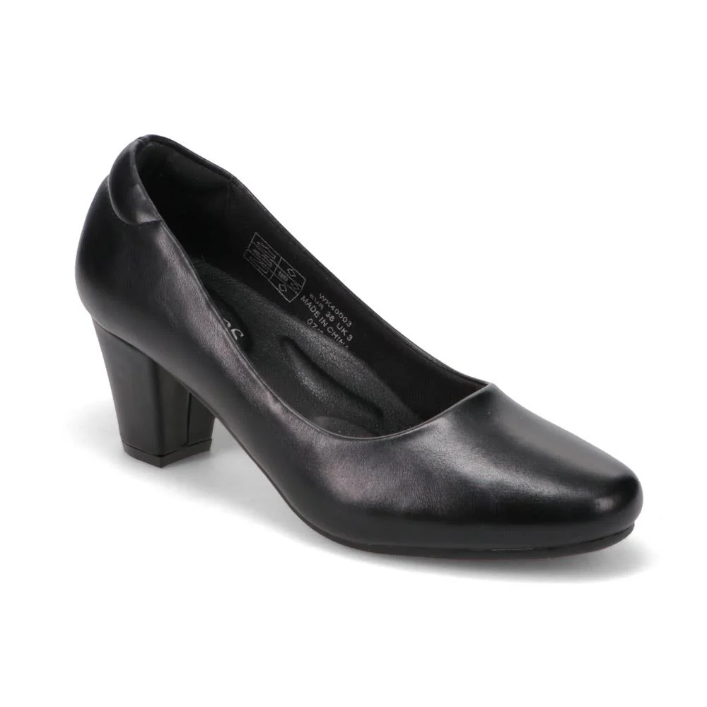 Stacked-Heel Court Shoes - WK40003 / 326 148 - Black