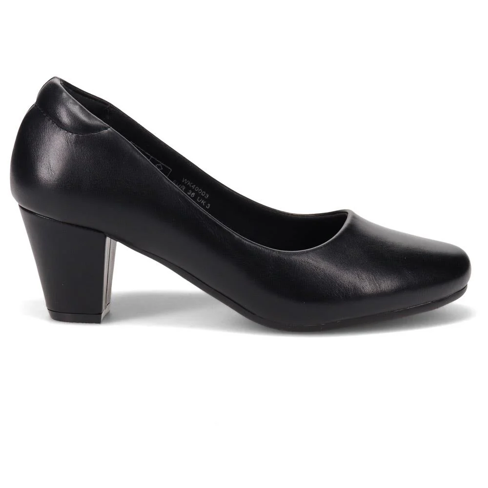 Stacked-Heel Court Shoes - WK40003 / 326 148 - Black - Image 2