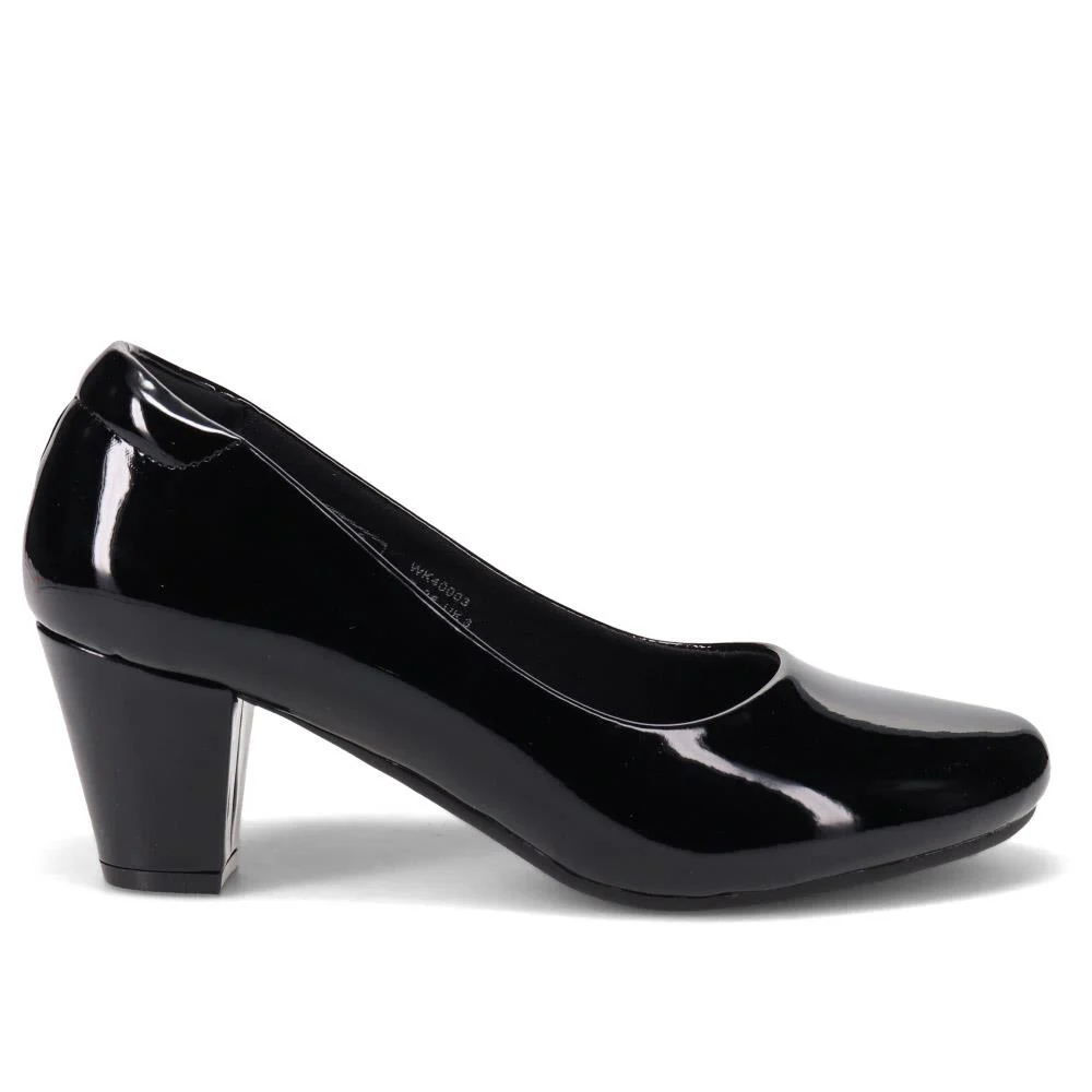 Stacked-Heel Court Shoes - WK40003 / 326 148 - Black Patent - Image 3