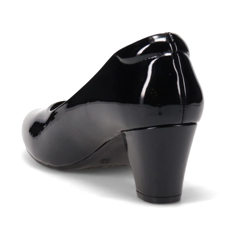 Stacked-Heel Court Shoes - WK40003 / 326 148 - Black Patent - Image 4