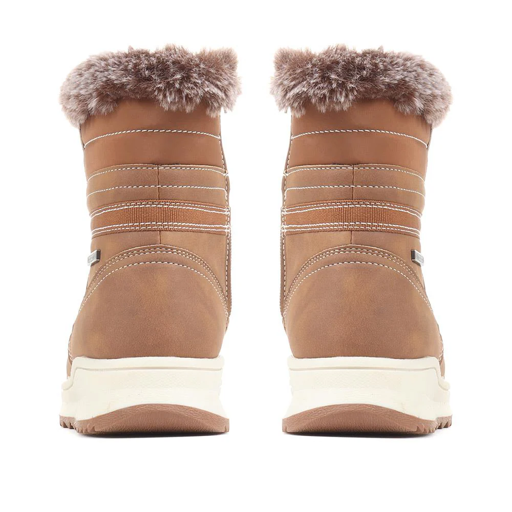Standard Lace-Up Snow Boots - SUNCH36005 / 322 633 - Tan - Image 3