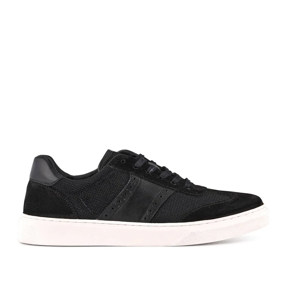 Stephan Lace-Up Leather Trainers - STEPHAN / 328 076 - Black Suede - Image 2