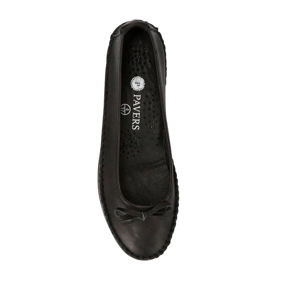 Stitched Leather Pumps - SIMIN41002 / 326 773 - Black - Image 4
