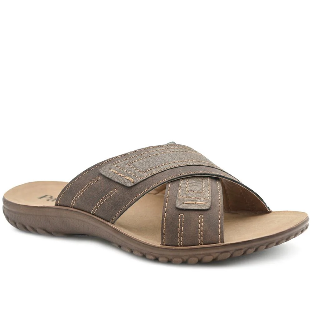 Strappy Cushioned Slip On Sandals - INB43016 / 329 217 - Image 2