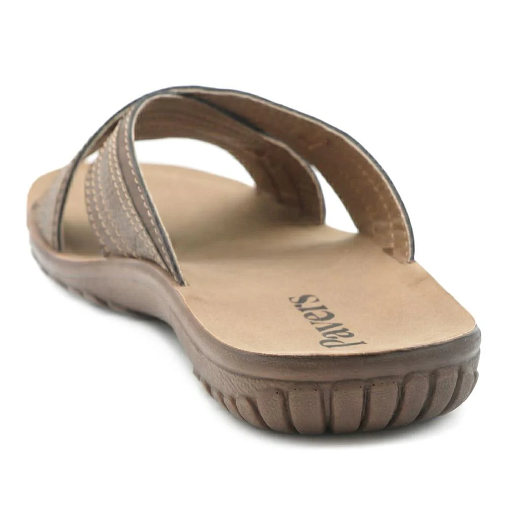 Strappy Cushioned Slip On Sandals - INB43016 / 329 217 - Brown - Image 3