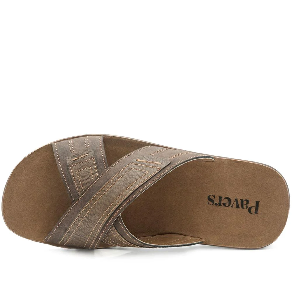 Strappy Cushioned Slip On Sandals - INB43016 / 329 217 - Brown - Image 4