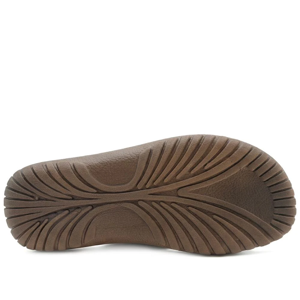 Strappy Cushioned Slip On Sandals - INB43016 / 329 217 - Brown - Image 5