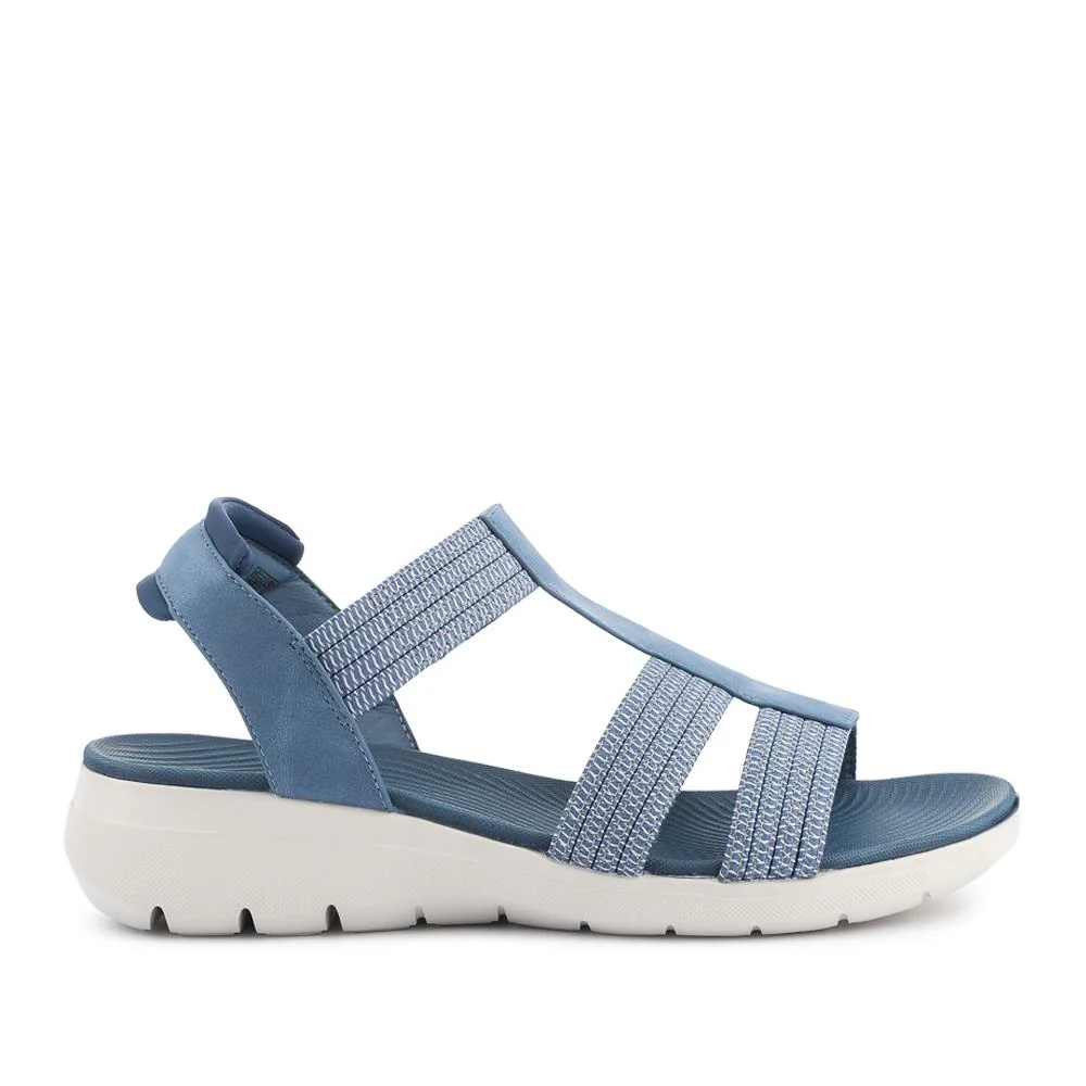 Strappy Elasticated Slip-On Sandals - BAIZH41067 / 327 984 - Navy - Image 2