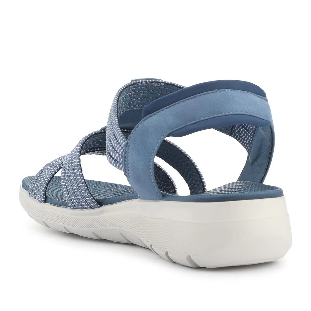 Strappy Elasticated Slip-On Sandals - BAIZH41067 / 327 984 - Navy - Image 3