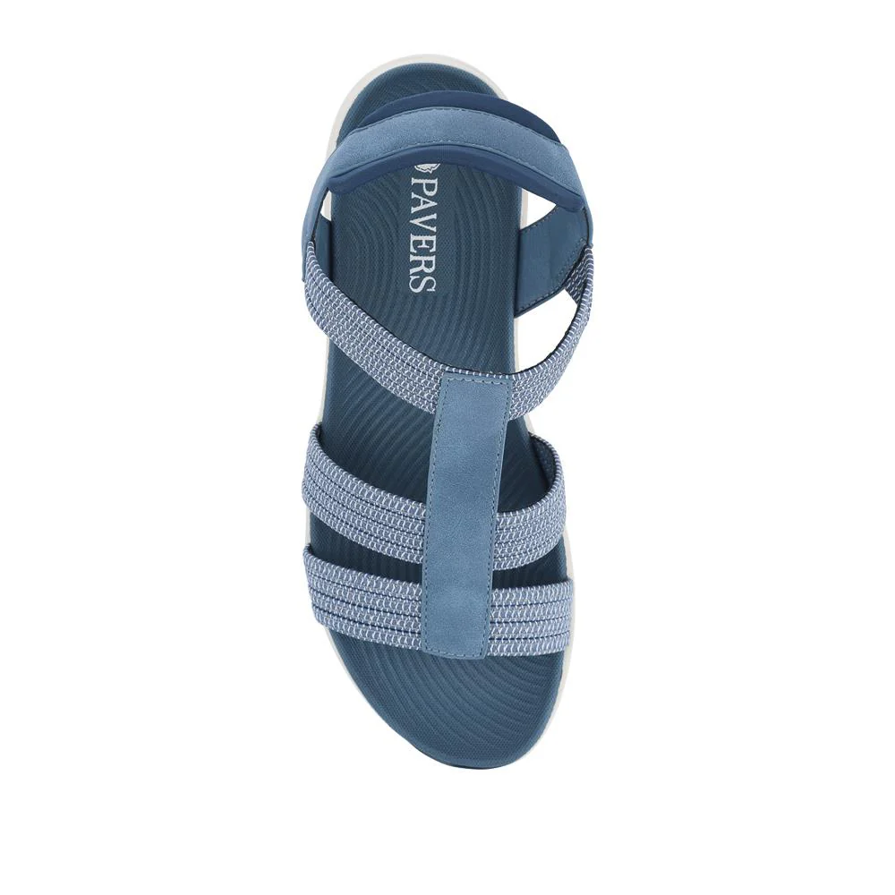 Strappy Elasticated Slip-On Sandals - BAIZH41067 / 327 984 - Navy - Image 4