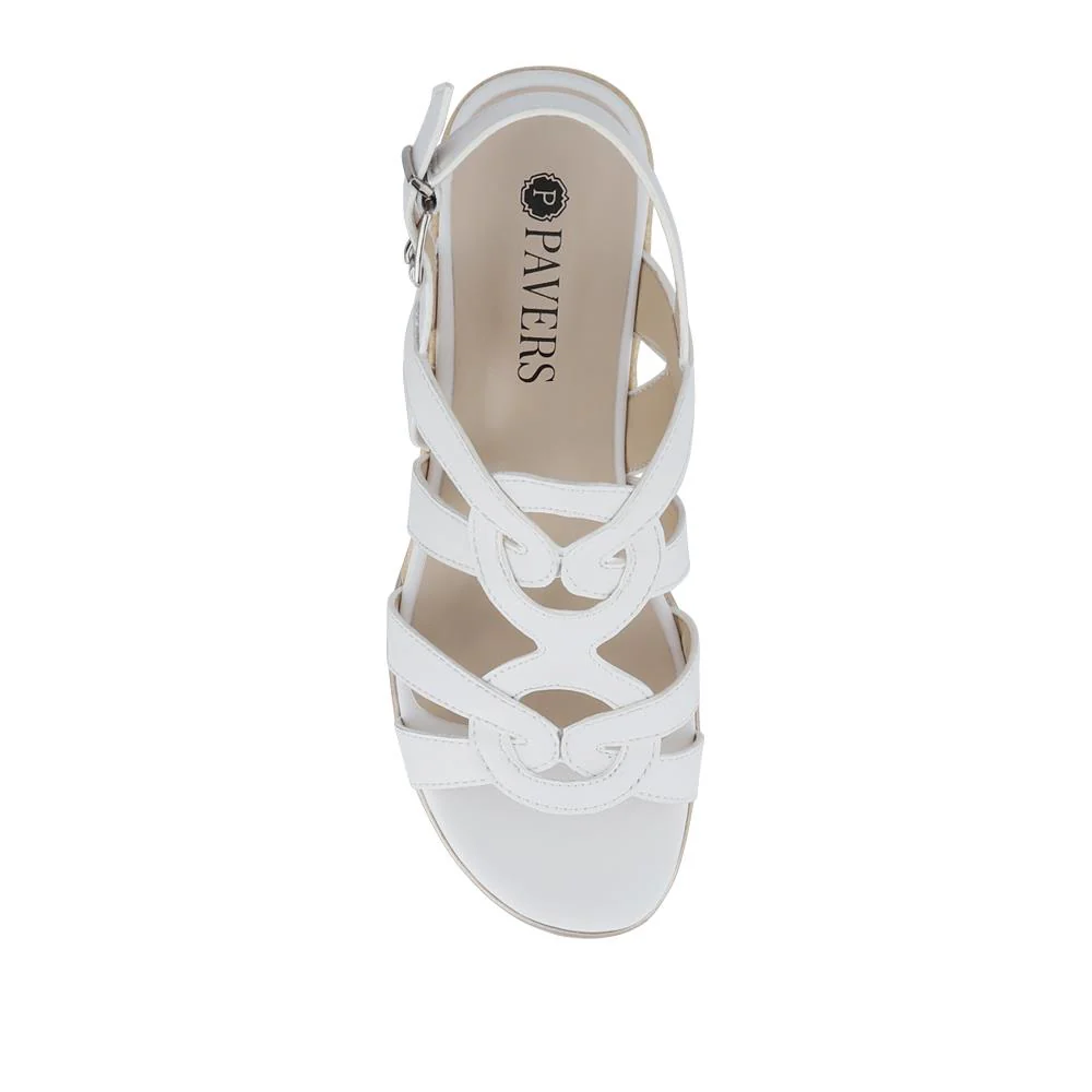 Strappy Wedge-Heeled Espadrilles - WBINS41042 / 327 223 - White - Image 4
