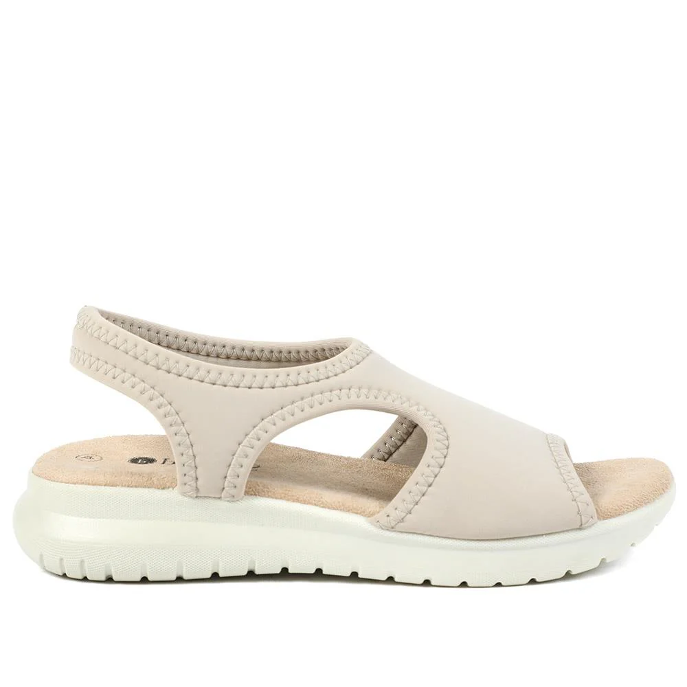 Stretch Comfort Sandals with Cushioned Insole - POLY43001 / 329 021 - Beige - Image 3