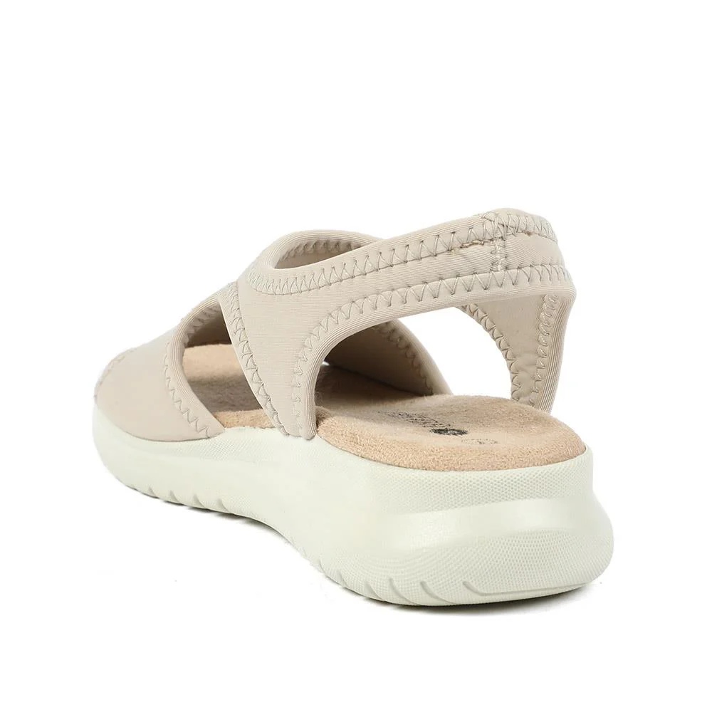 Stretch Comfort Sandals with Cushioned Insole - POLY43001 / 329 021 - Beige - Image 4