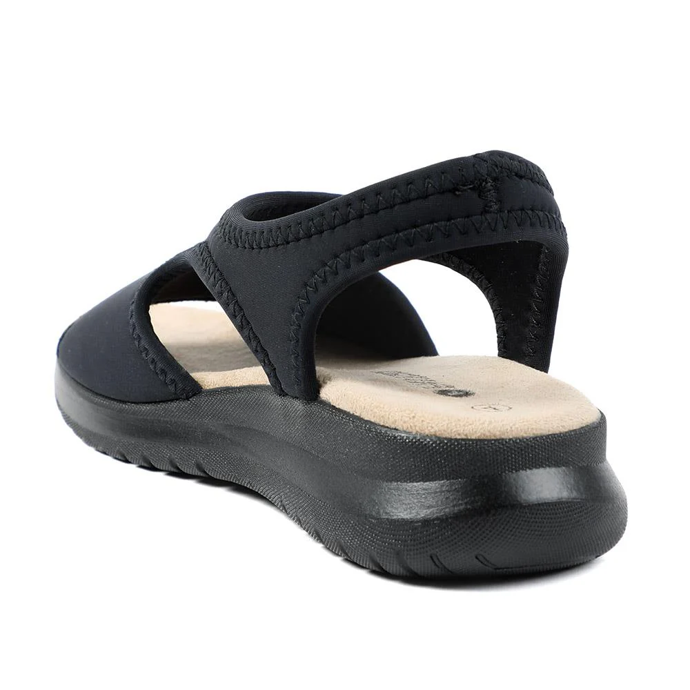 Stretch Comfort Sandals with Cushioned Insole - POLY43001 / 329 021 - Black - Image 4