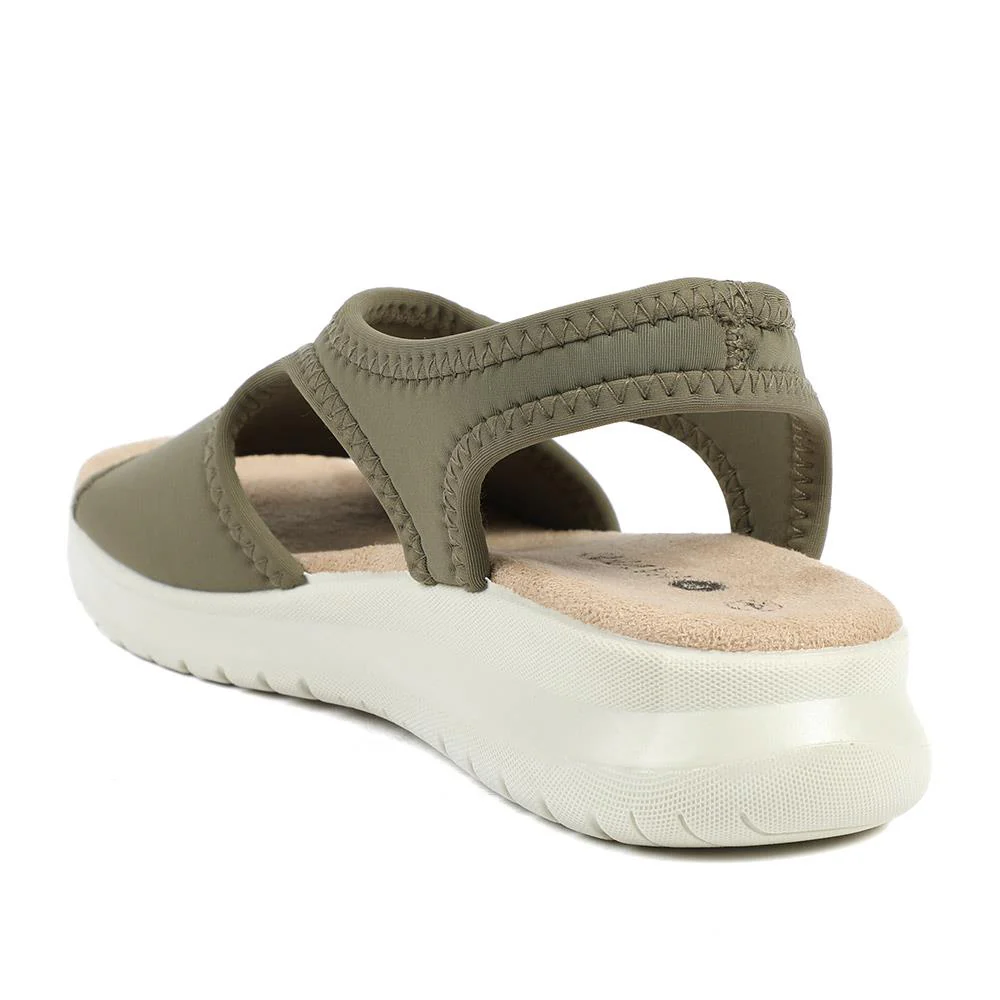 Stretch Comfort Sandals with Cushioned Insole - POLY43001 / 329 021 - Khaki - Image 4