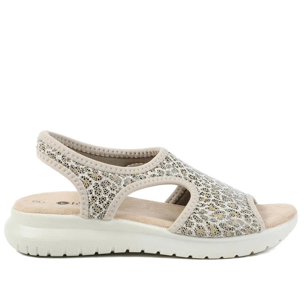 Stretch Comfort Sandals with Cushioned Insole - POLY43001 / 329 021 - Leopard - Image 3