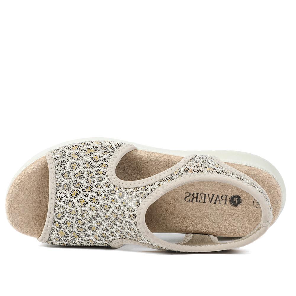 Stretch Comfort Sandals with Cushioned Insole - POLY43001 / 329 021 - Leopard - Image 5