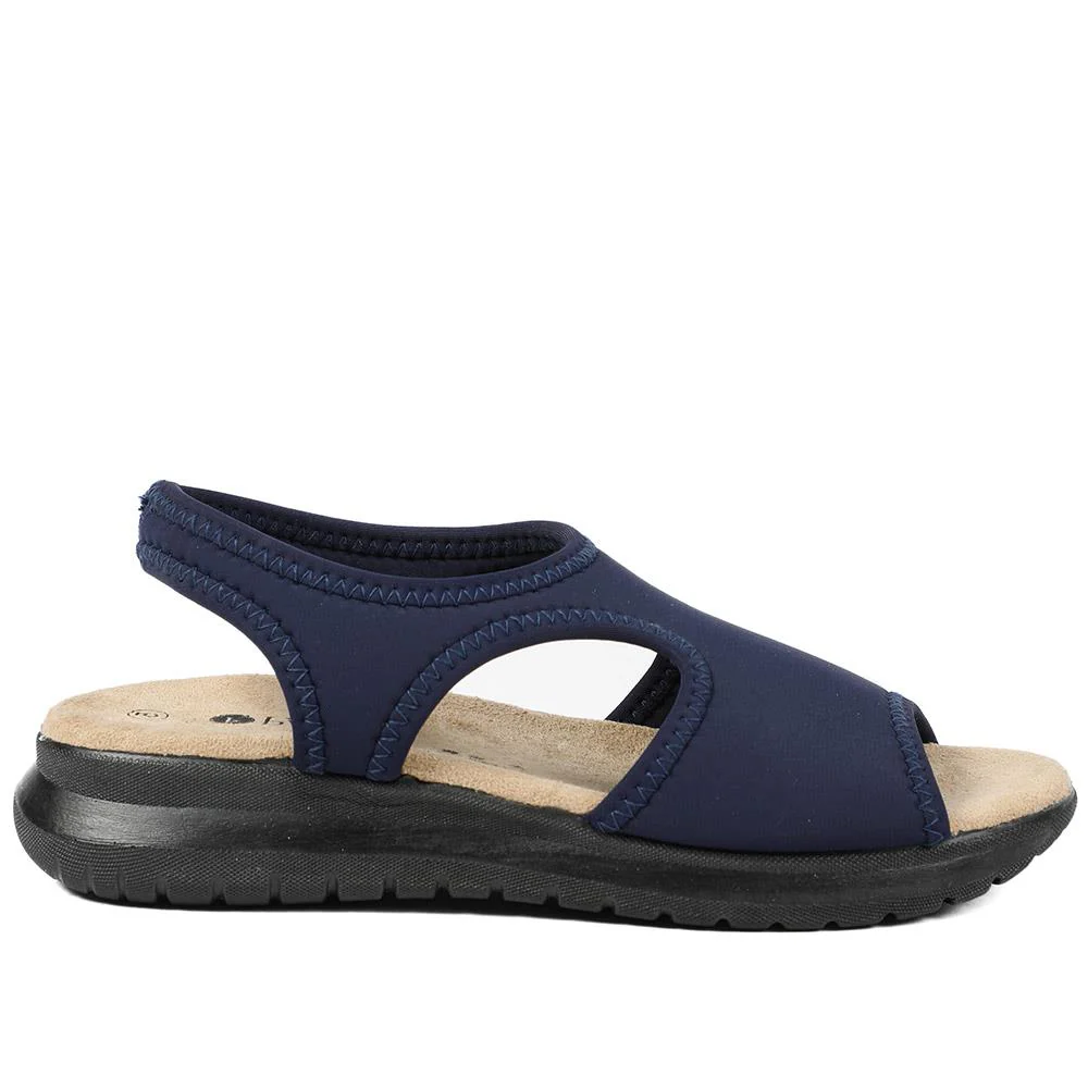 Stretch Comfort Sandals with Cushioned Insole - POLY43001 / 329 021 - Navy - Image 3