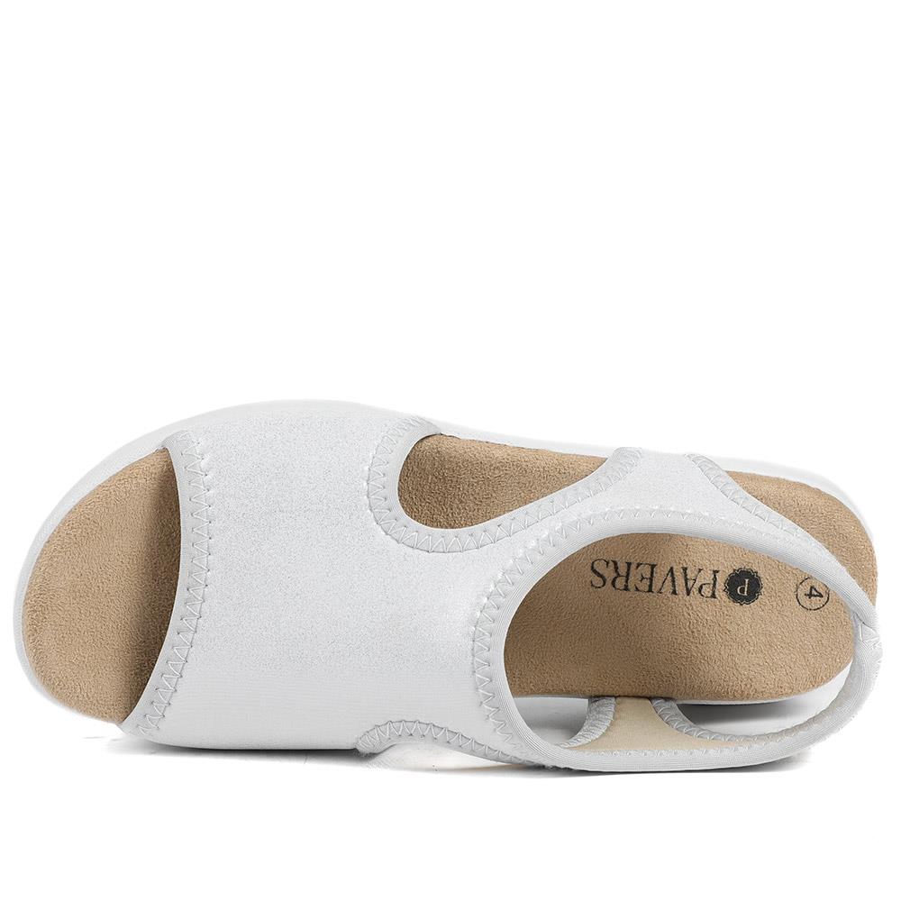 Stretch Comfort Sandals with Cushioned Insole - POLY43001 / 329 021 - Silver Shimmer - Image 5