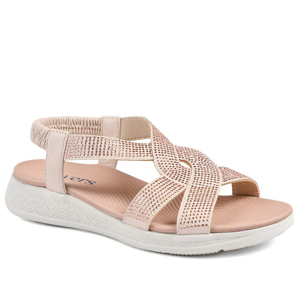 Stretch Fit Embellished Daily Sandals - BAIZH43043 / 329 308