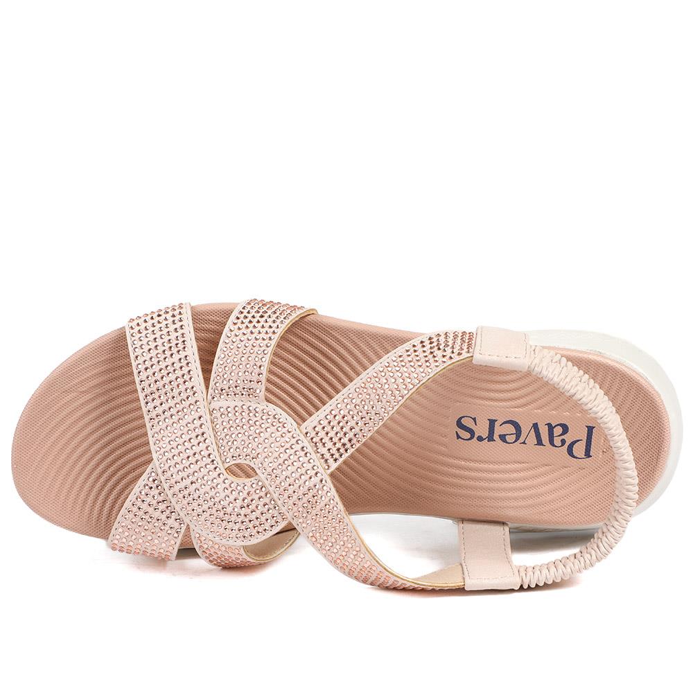 Stretch Fit Embellished Daily Sandals - BAIZH43043 / 329 308 - Pink - Image 5