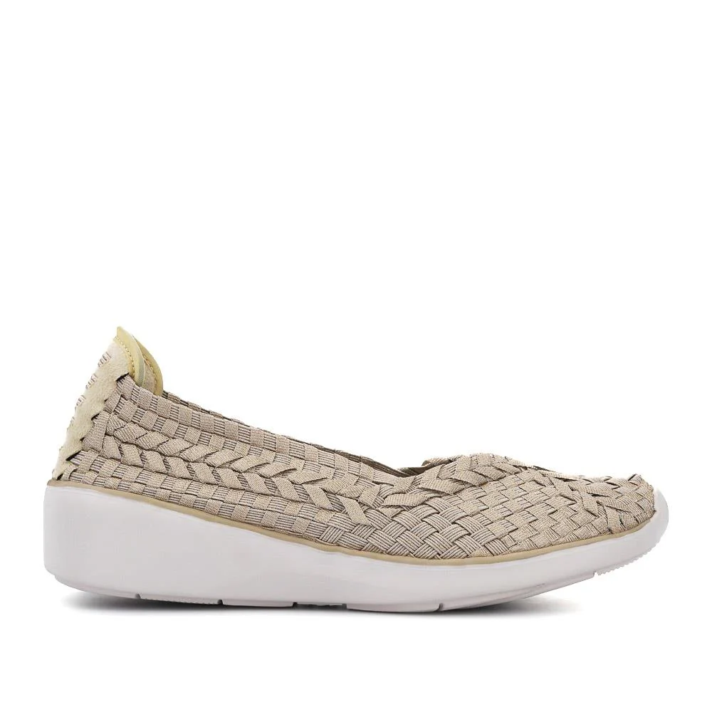 Stretch Fit Memory Foam Slip On Pumps - BRK35079 / 322 014 - Gold Multi - Image 2