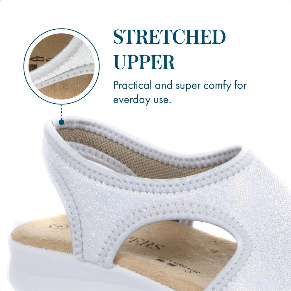 Stretch-Fit Sandals - POLY25000 / 309 521 - Silver Shimmer - Image 6