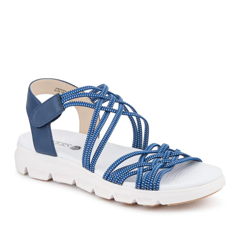Wide Fit Stretchy Cushioned Sandals - WBINS41089 / 327 328 - Navy