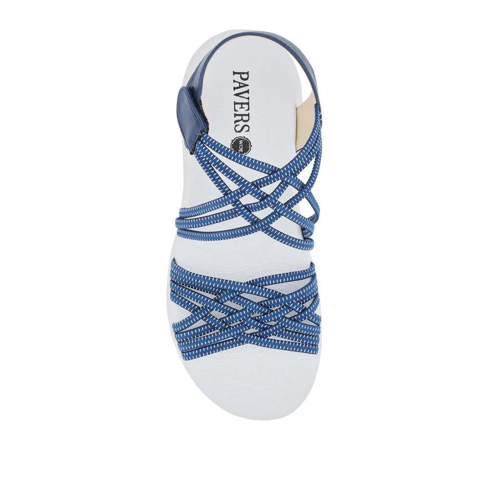 Wide Fit Stretchy Cushioned Sandals - WBINS41089 / 327 328 - Navy - Image 2