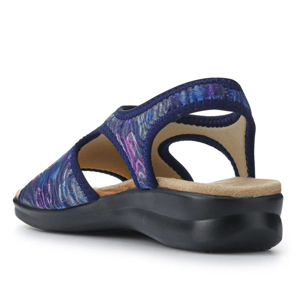 Stretchy Wide-Fit Sandals - POLY41000 / 327 211 - Navy - Image 3