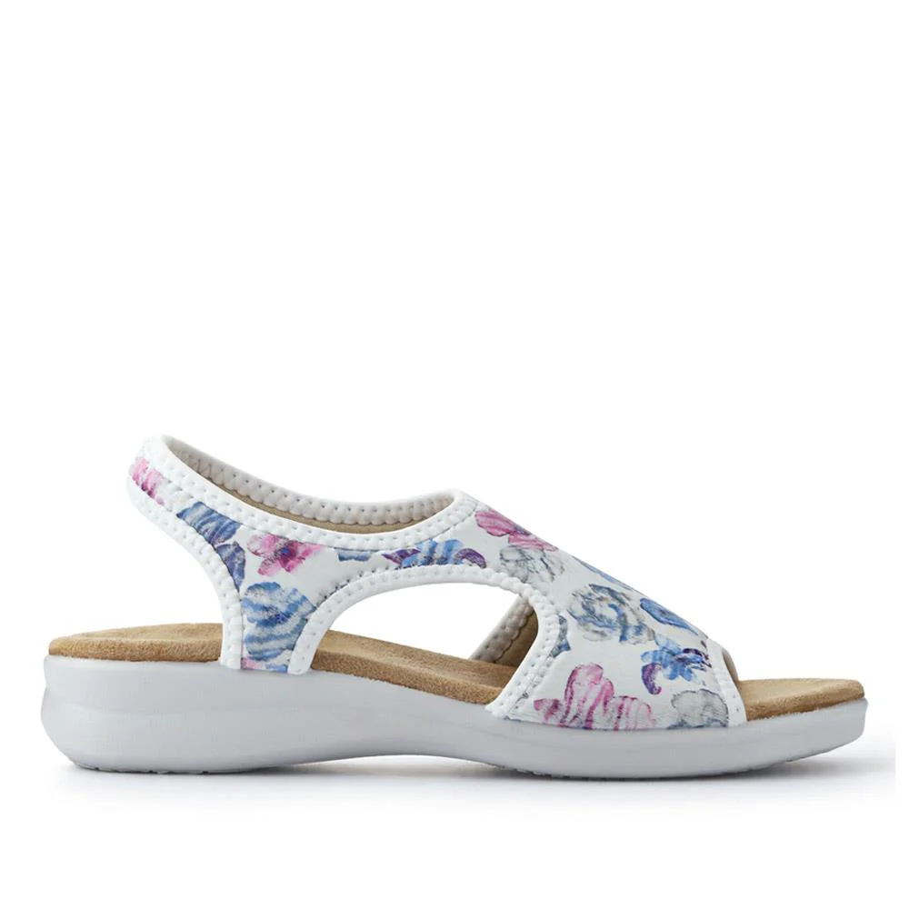 Stretchy Wide-Fit Sandals - POLY41000 / 327 211 - White - Image 2