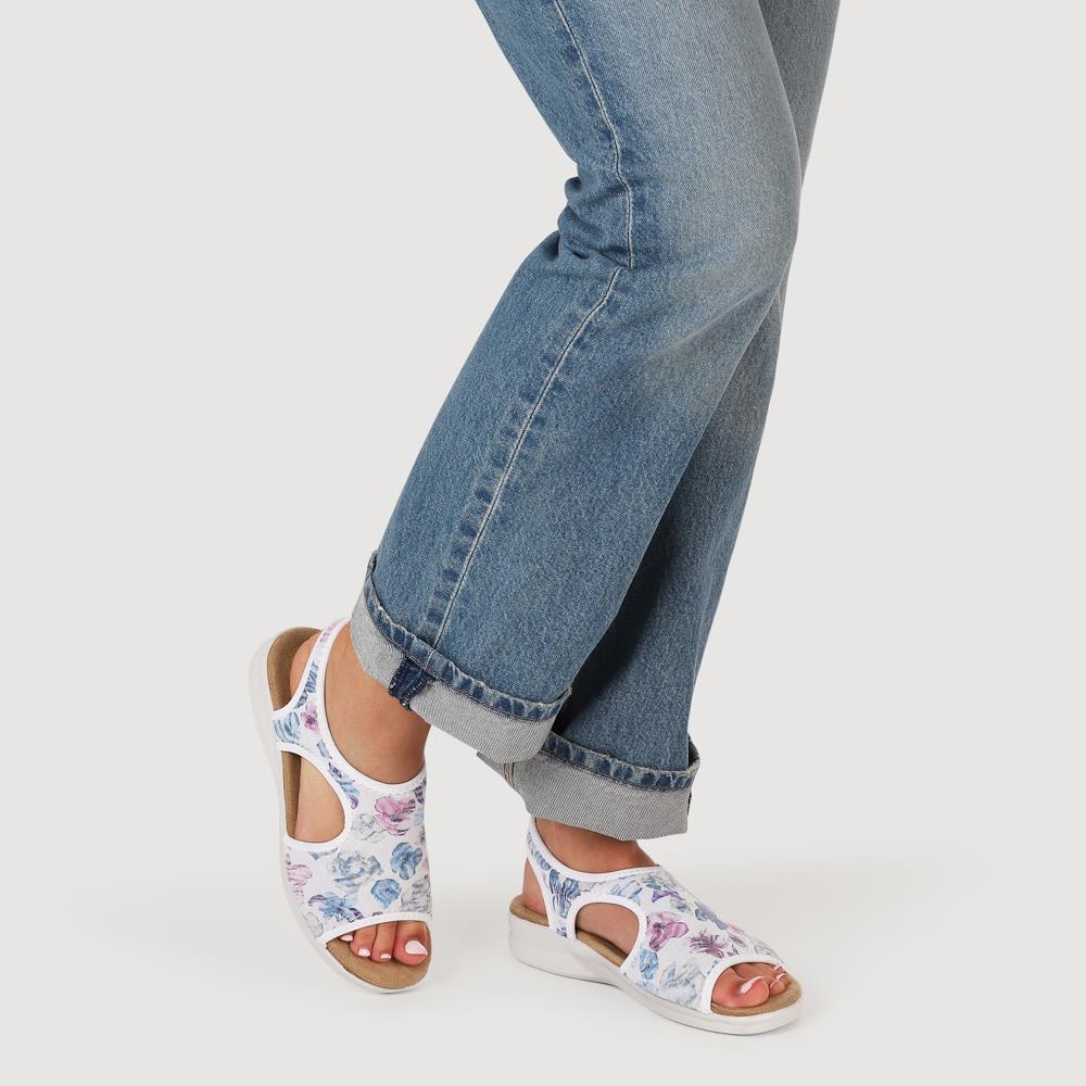 Stretchy Wide-Fit Sandals - POLY41000 / 327 211 - White - Image 5