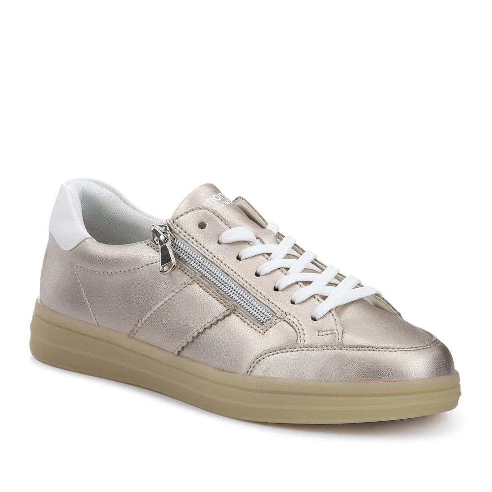 Striped Leather Trainers - DRS41506 / 326 860 - Metallic