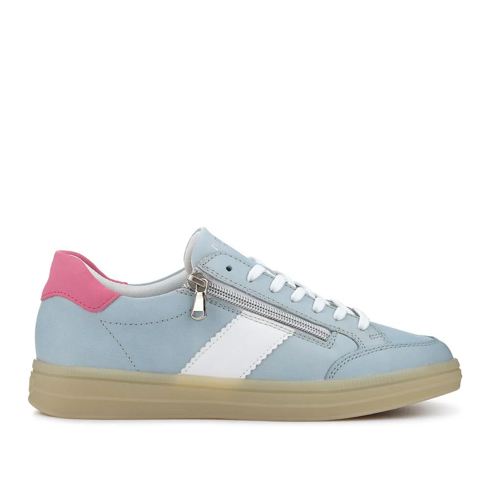 Striped Leather Trainers - DRS41506 / 326 860 - Blue - Image 2