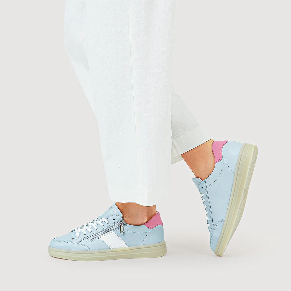 Striped Leather Trainers - DRS41506 / 326 860 - Blue - Image 5