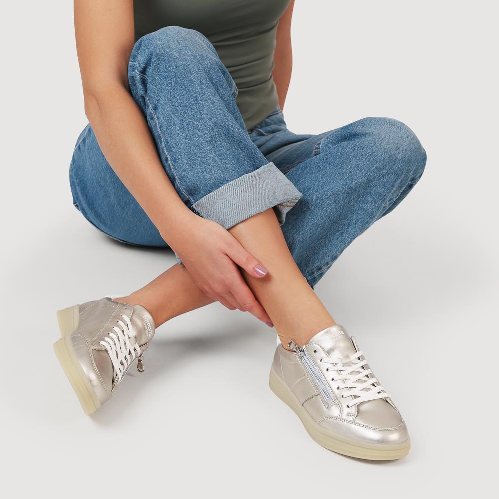 Striped Leather Trainers - DRS41506 / 326 860 - Metallic - Image 5