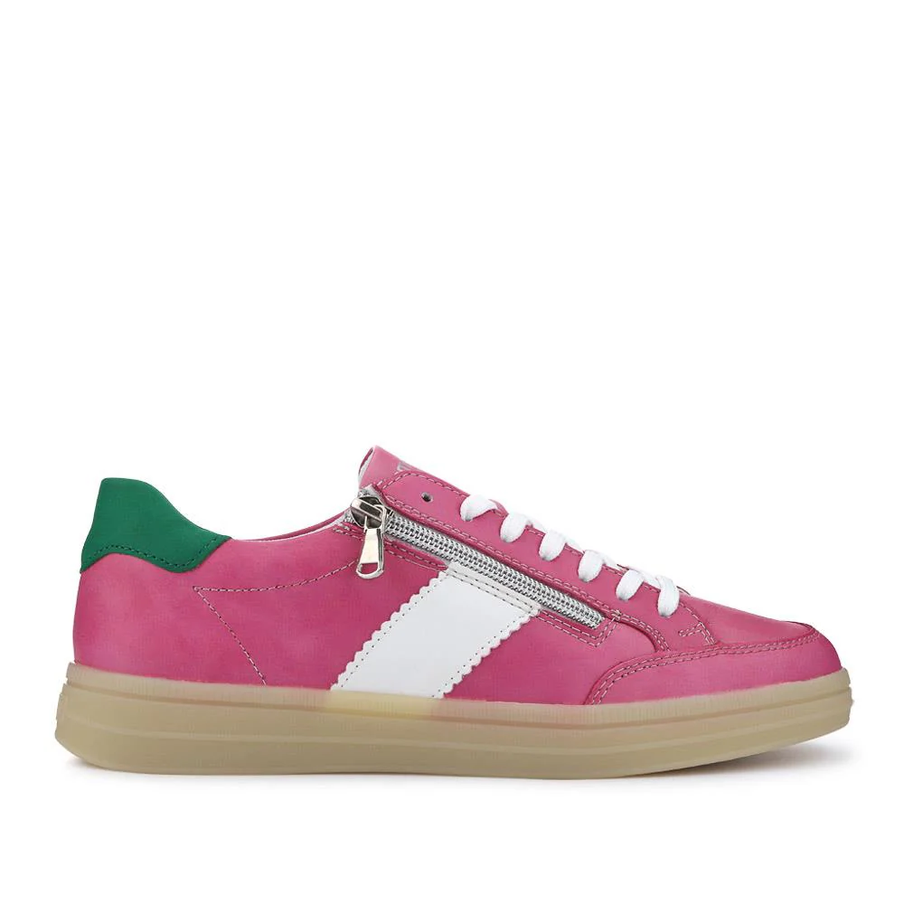 Striped Leather Trainers - DRS41506 / 326 860 - Pink - Image 2